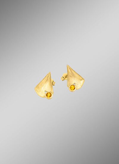 Interessante oorbellen met echte citrien 