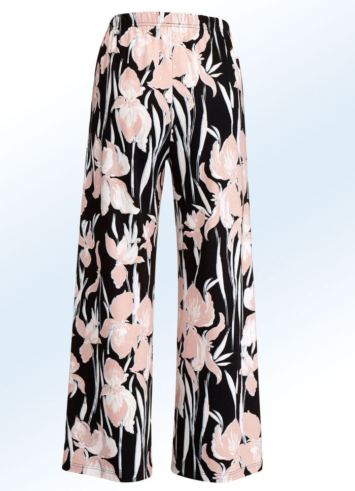 Culottes met briljant gekleurde inkjetprint ZWART-MEERKLEURIG
