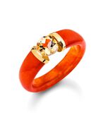 Damesring met ringband van echte rode jade 