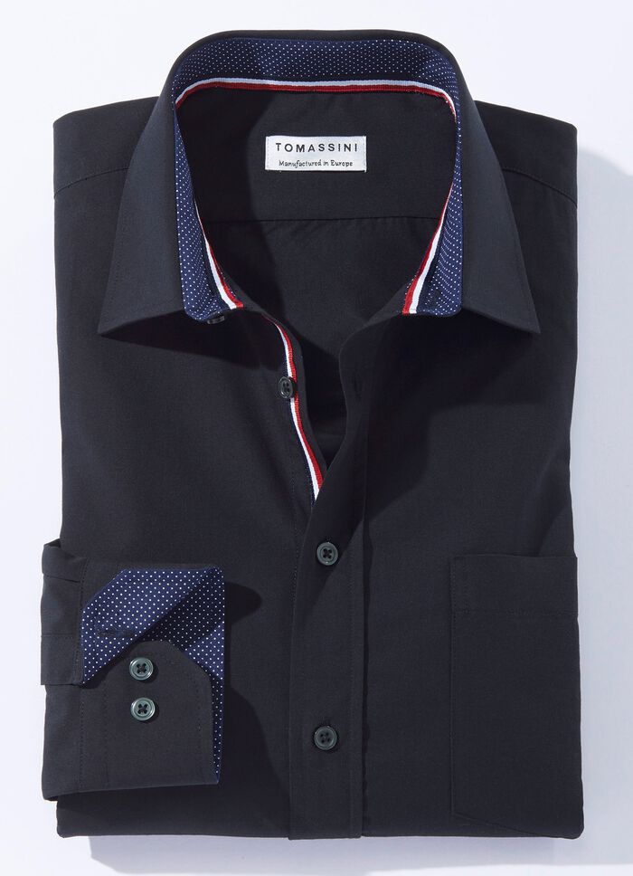 Shirt in 4 kleuren met borstzak ZWART