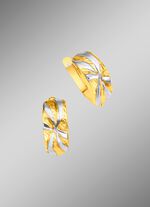 Tweekleurige creoolse klapoorbellen 