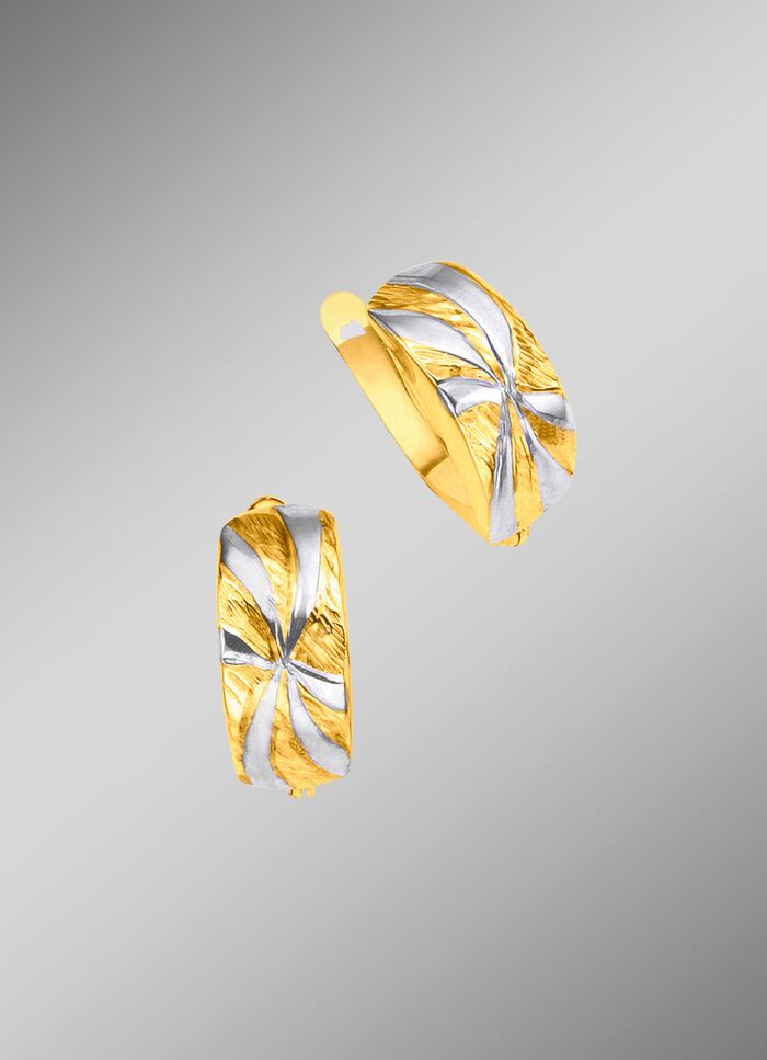 Tweekleurige creoolse klapoorbellen 