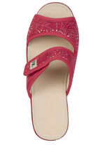 Lichtgewicht damesmuiltjes met klittenbandsluiting ROT