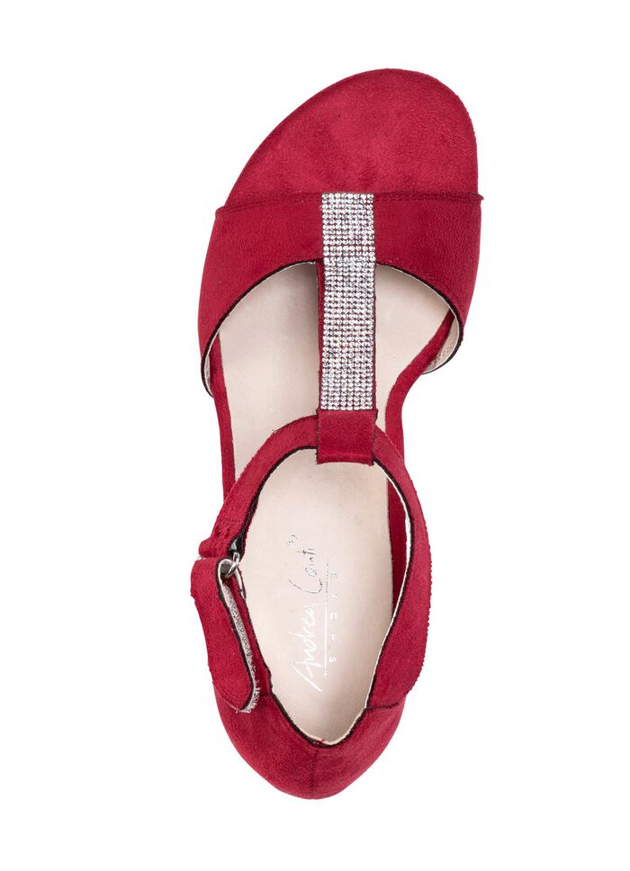 Andrea Conti, chique damessandalen, met klittenbandsluiting ROOD