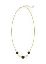 Halsketting met echte zwarte agaat 
