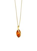 Vergulde hanger met echte barnsteen 