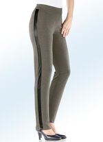 Broek met hippe galonstreep TAUPE