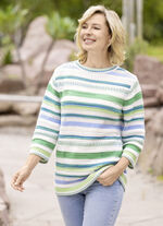 Trui met opvallend strependessin 