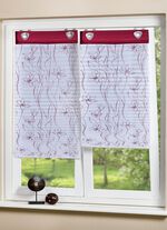 Plissee rolgordijn met decoratieve print WIT-BORDEAUX