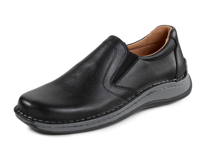 GINO GALANTE, klassieke herenpantoffels, met uitneembaar voetbed ZWART