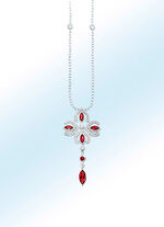 Schattige ketting met granaat en witte topaas 