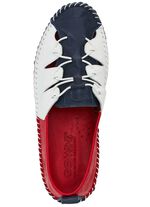 Gemini pantoffels met een gerimpelde structuur MARINE-WIT-ROOD