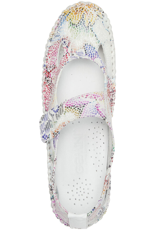 Gemini mocassinpantoffels met leren clip WIT-MULTICOLOR
