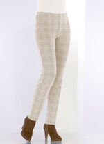 Broek met glencheck-design CAMEL-ECRU