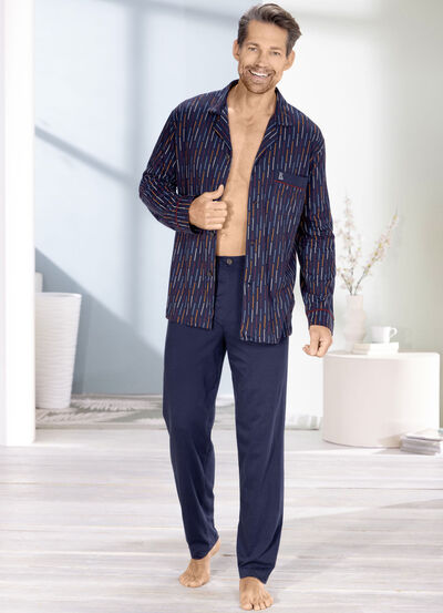 Pyjama van pastunette voor heren met doorknooptop 