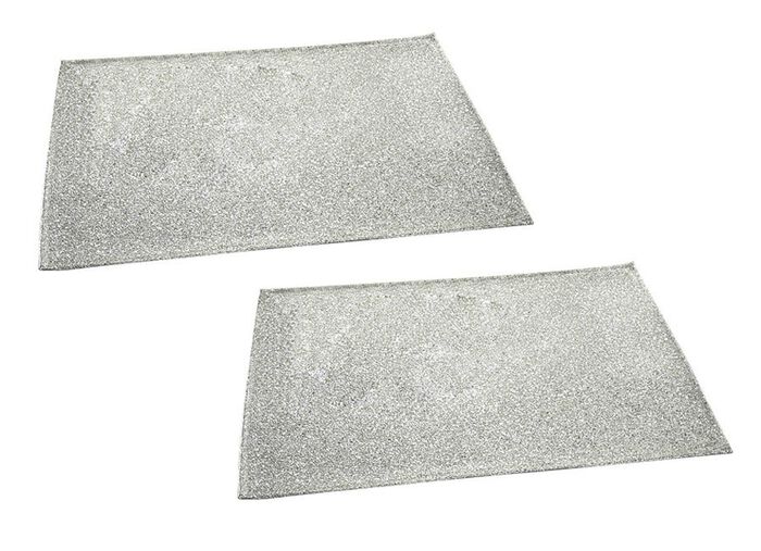 2-delige placemat in onderhoudsvriendelijke kwaliteit ZILVER