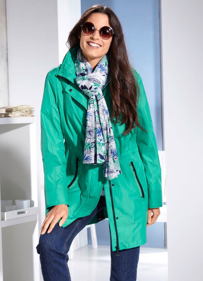 Functionele jas met afneembare capuchon SMARAGDGR&Uuml;N