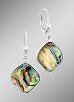 Oorbellen met kristal-zeeorenparelmoer 