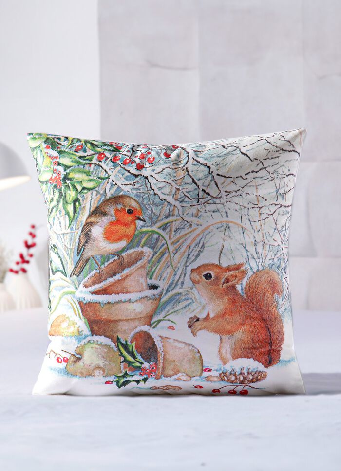 Eekhoorn met vogel kussensloop 