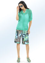 Bermudashorts met jungle- en dierenbontmotief SMARAGD-MULTICOLOR