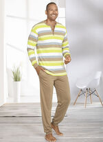 Pyjama met knoopsluiting en boord 