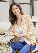 Cardigan met bloemen en vlinders 