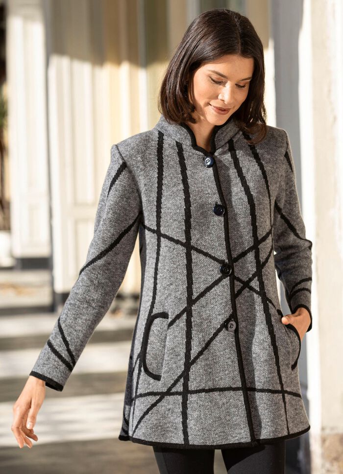 Gebreide jas in jacquarddessin 