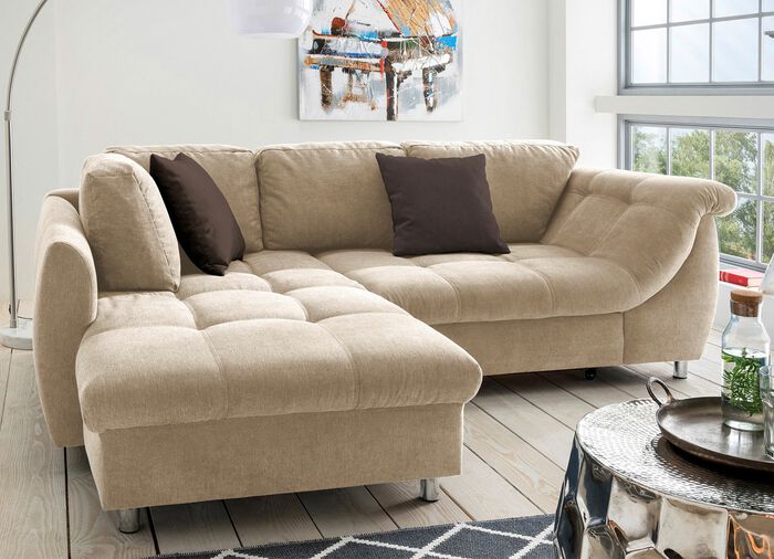 Hoekbank met decoratiekussen CR&Egrave;ME