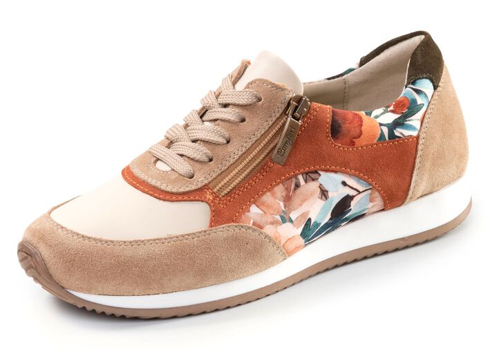 ELENA EDEN, chique damessneakers, breedte G, met uitneembaar voetbed TAUPE-BUNT