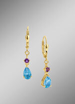 Oorbellen met blauwe topaas 