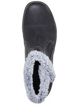 ELENA EDEN laarsje met grijze pluche kraag ZWART-GRIJS