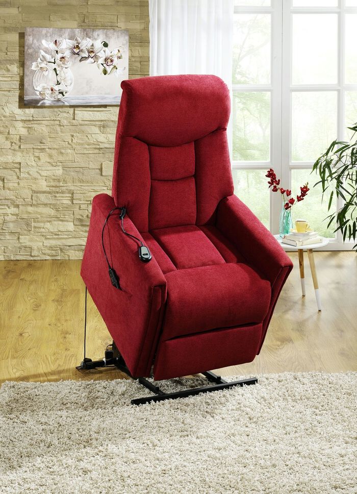 Tv-fauteuil met motor en opstahulp ROOD