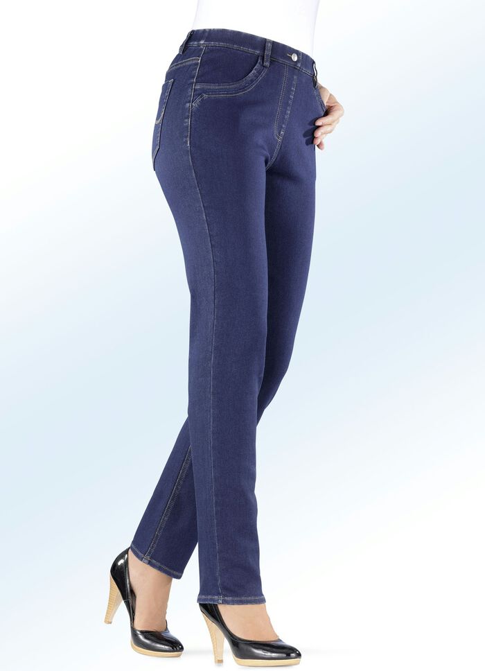 Figuurvormende power-stretch jeans DONKERBLAUW