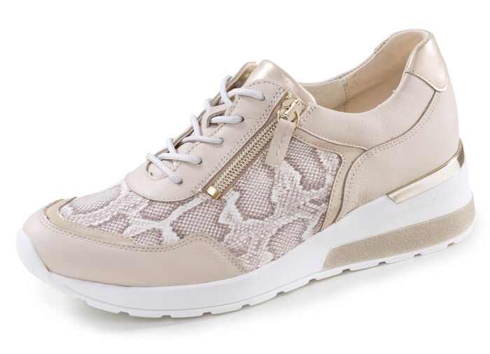 Waldl&auml;ufer, comfortabele dames veterschoenen, breedte H, met uitneembaar voetbed BEIGE-GOLD