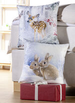 Fluweelzachte kussenslopen met ritssluiting ECRU-MULTICOLOR