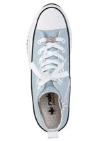 Rieker veterlaarsje in luipaardprint of denimstijl BLAUW-WIT