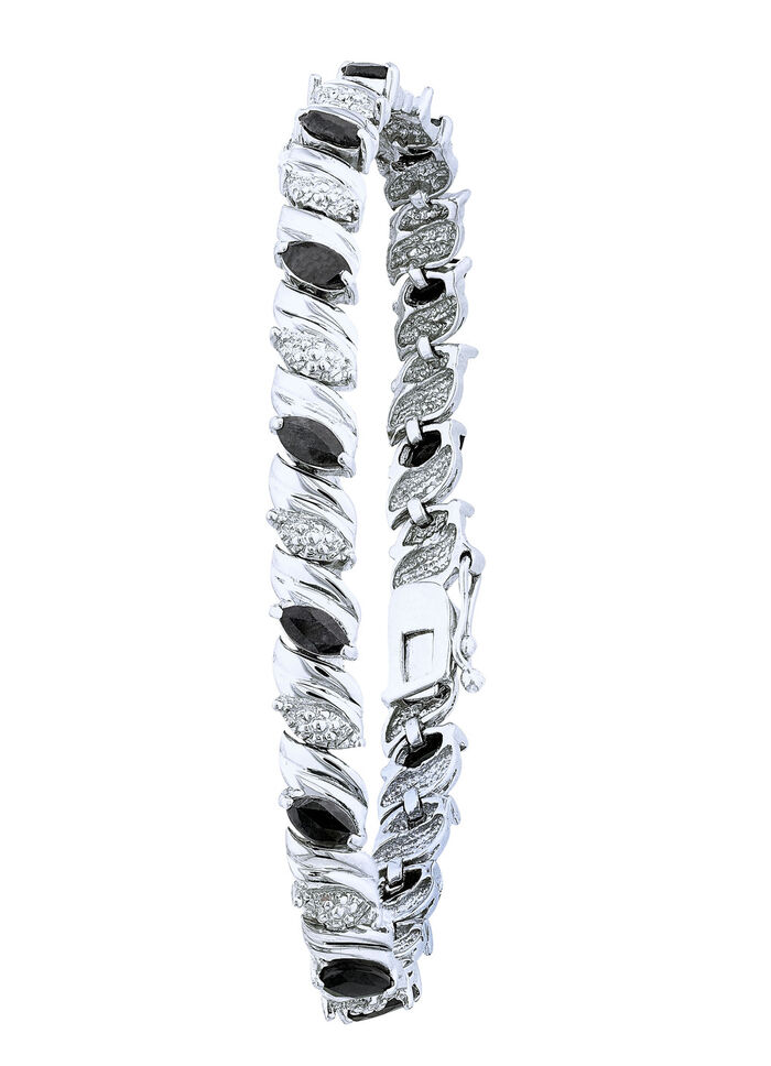 Edel damesarmband met zwarte saffieren