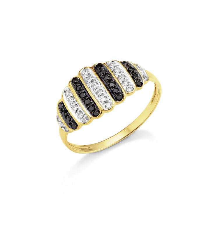 Damesring met zwarte diamanten 