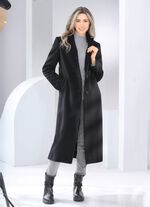 Jas met knoopsluiting ZWART