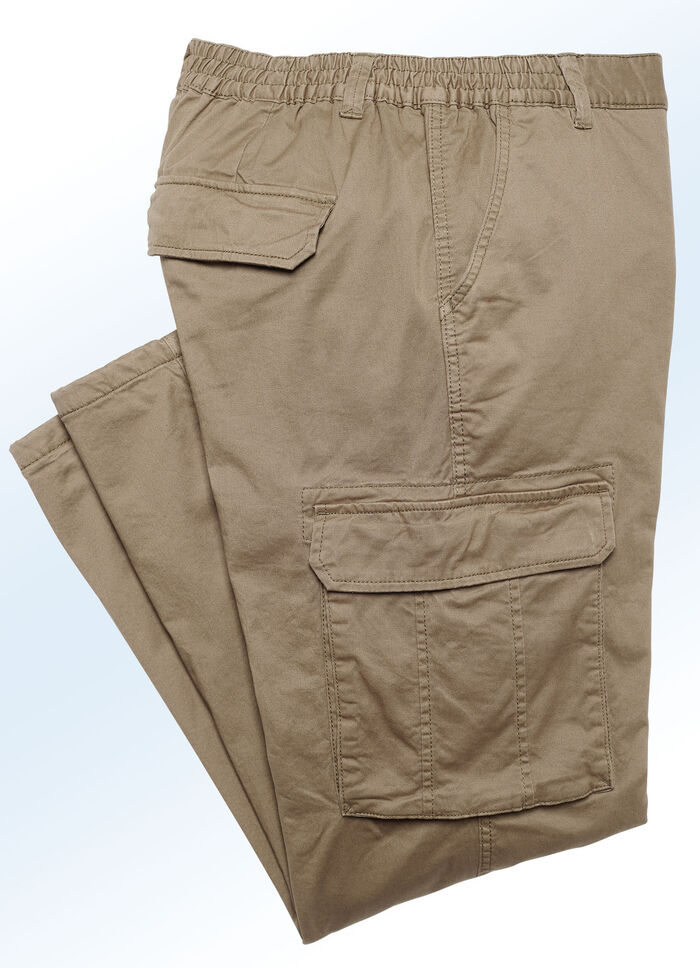 Thermobroek met cargozakken in 4 kleuren MIDDENBRUIN