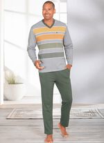 Pyjama met V-hals en open pijpen 