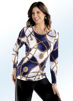 Shirt met all-over design in 2 kleuren MARINE