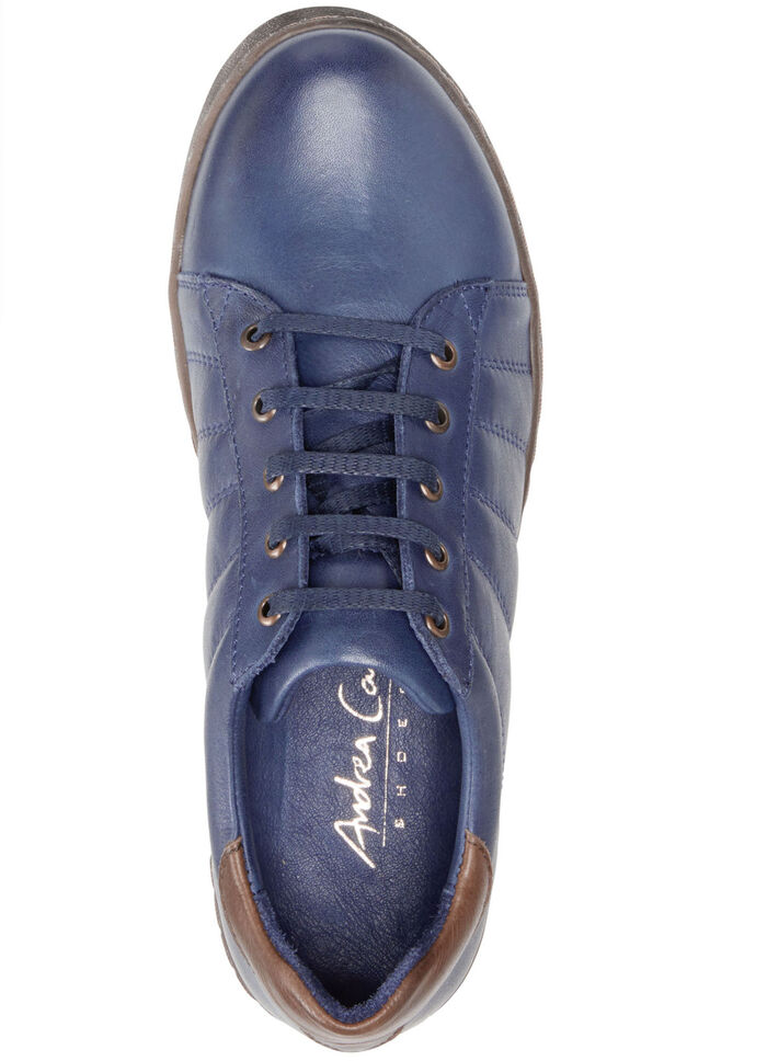 Andrea Conti veterschoenen met contrasterende bies aan de achterkant MARINE