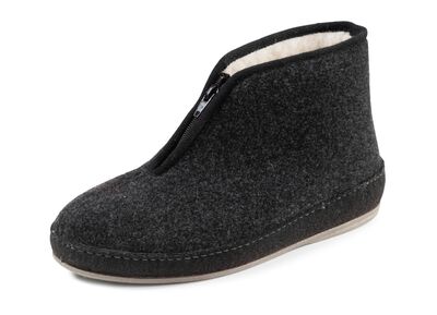 Enkellaarsjes van textiel met praktische ritssluiting 