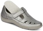 Waldl&auml;ufer, comfortabele damespantoffels, breedte H, met uitneembaar voetbed ZILVERGRIJS
