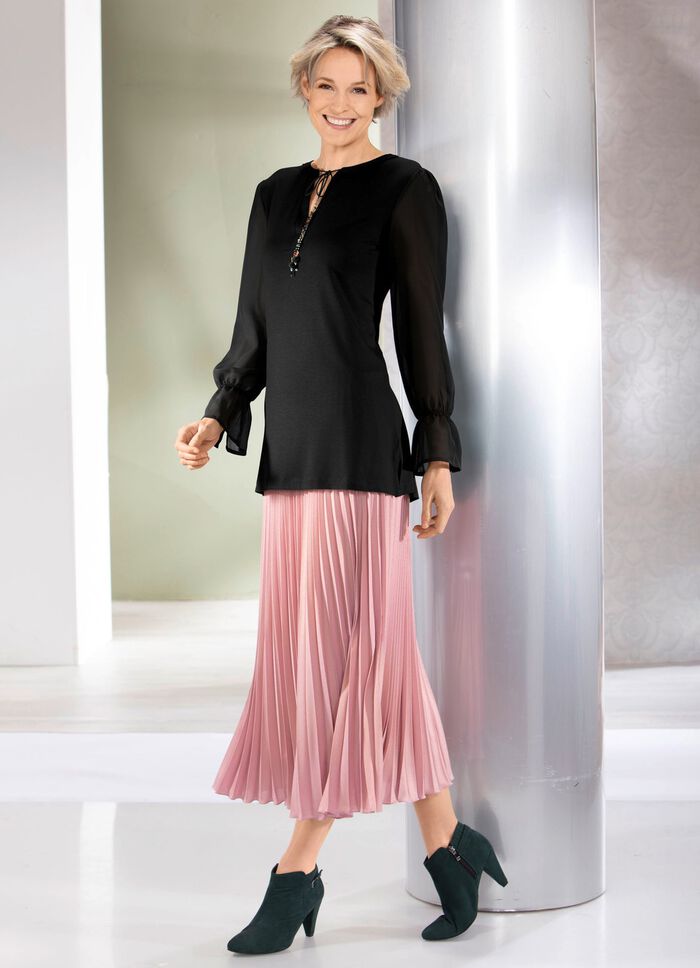 Shirt met bijzondere halslijnverwerking in 2 kleuren 