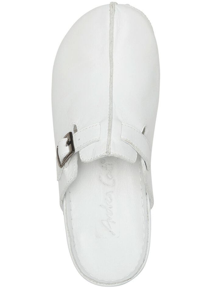 Andrea Conti klomp gemaakt van zacht nappaleer WIT