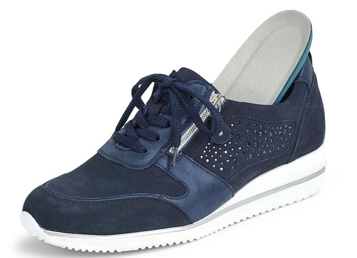 Waldl&auml;ufer, comfortabele dames veterschoenen, breedte H, met uitneembaar voetbed MARINE