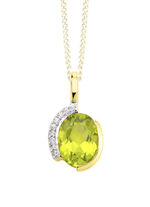 Hanger met echte peridoot en synthetische zirkonia 