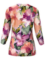 Trui in fijngebreide bloemenprint 